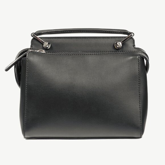 Fendi Dotcom Whipstitch Black Leather Satchel - Picture 4 of 14